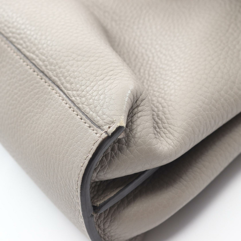 GUCCI Bamboo Daily 2Way 肩背手提包 370831 皮革 灰色 二手 女士-12