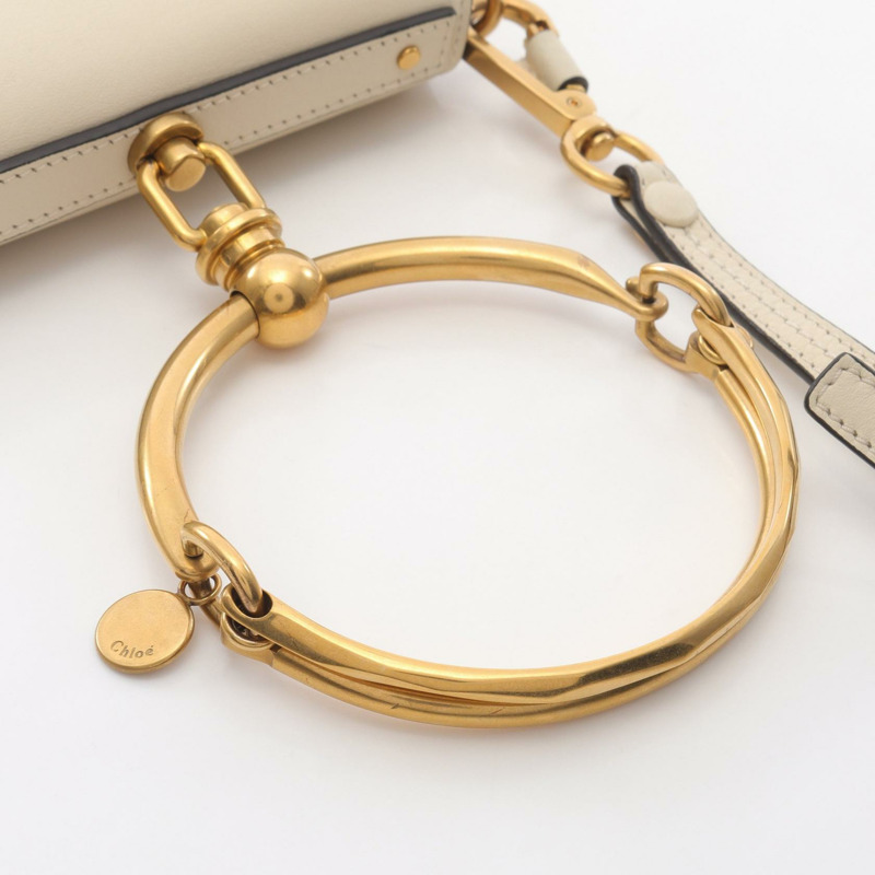 Chloe Nile 小手環肩挎包 3S1301 皮革 米色 二手-11