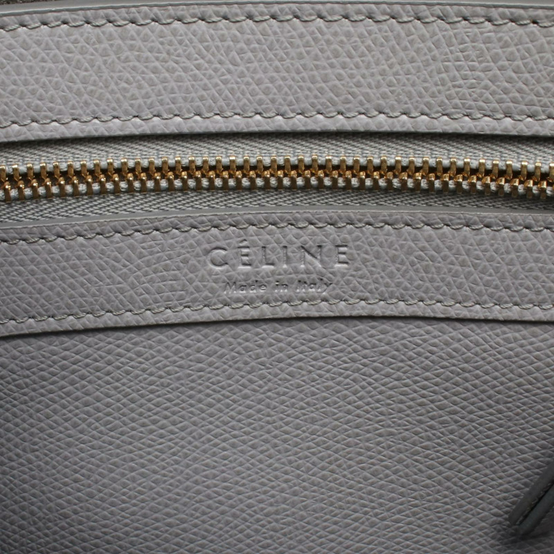 CELINE Vertical Small Cabas Tote 單肩包 176183 皮革 灰色 二手 女士-3