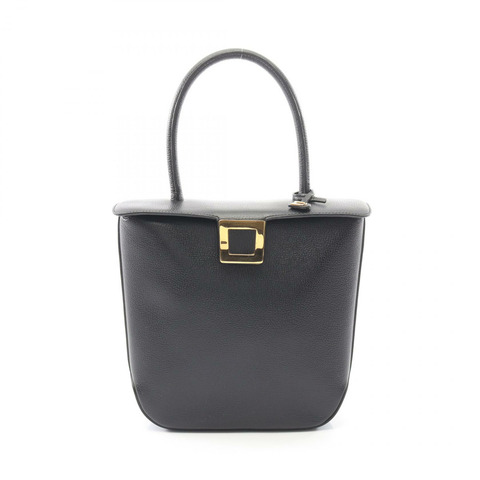 Delvaux 黑色真皮手提包，二手女款