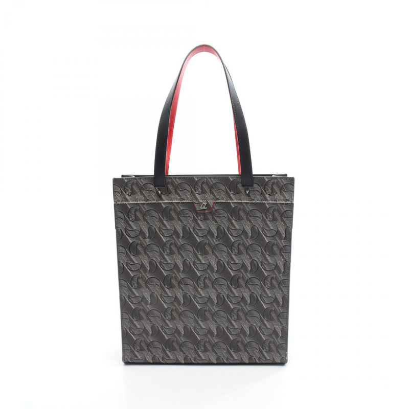 Christian Louboutin RUIS 手袋 PVC塗層帆布皮革 灰色黑色 二手 男士-0