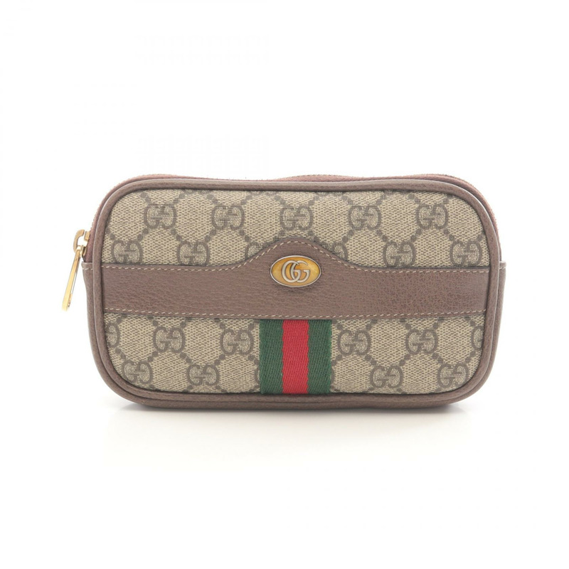 GUCCI Ophidia GG Supreme Sherry Line 腰包 519308 帆布皮革 二手-0