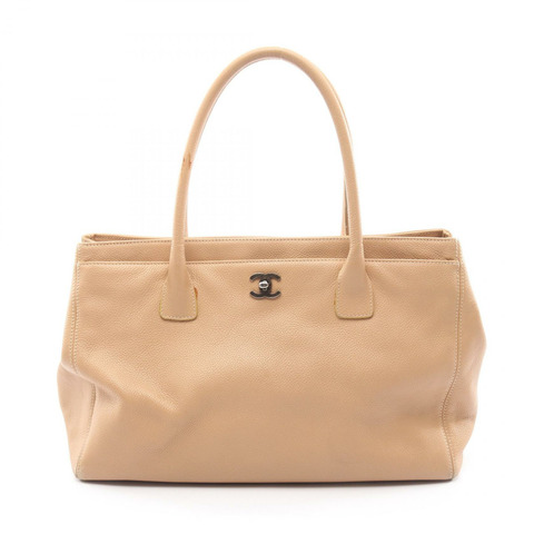香奈兒 (CHANEL) Executive Tote 單肩包 A15206 皮革 米色 二手 女士 Coco CC