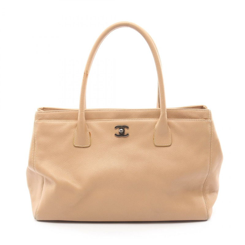 香奈兒 (CHANEL) Executive Tote 單肩包 A15206 皮革 米色 二手 女士 Coco CC-0