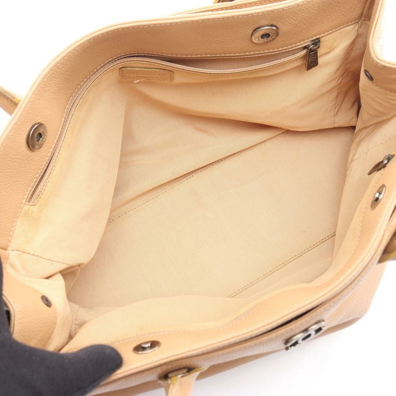 香奈兒 (CHANEL) Executive Tote 單肩包 A15206 皮革 米色 二手 女士 Coco CC-2