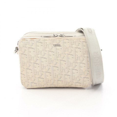Christian Dior Oblique 斜背包，帆布材質，米色，二手女款