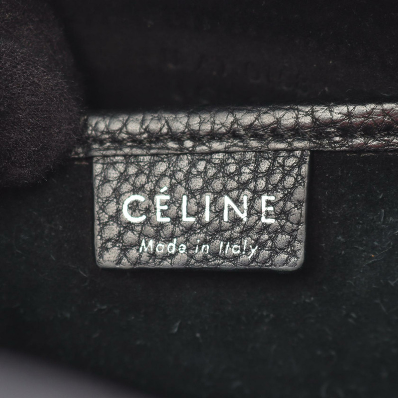 CELINE Luggage Nano Shopper 單肩斜背包 168243 黑色皮革 二手-3