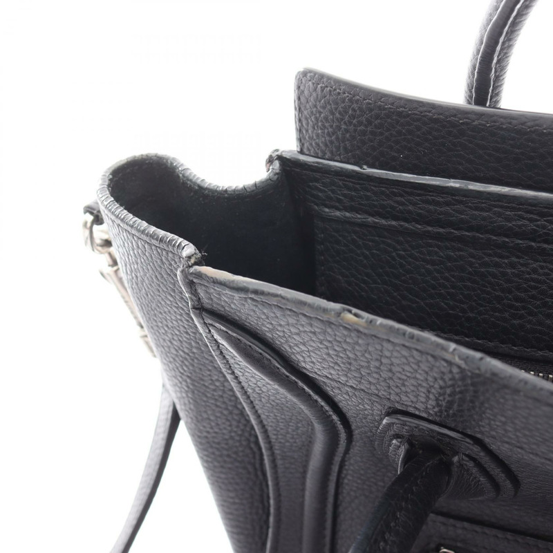 CELINE Luggage Nano Shopper 單肩斜背包 168243 黑色皮革 二手-5