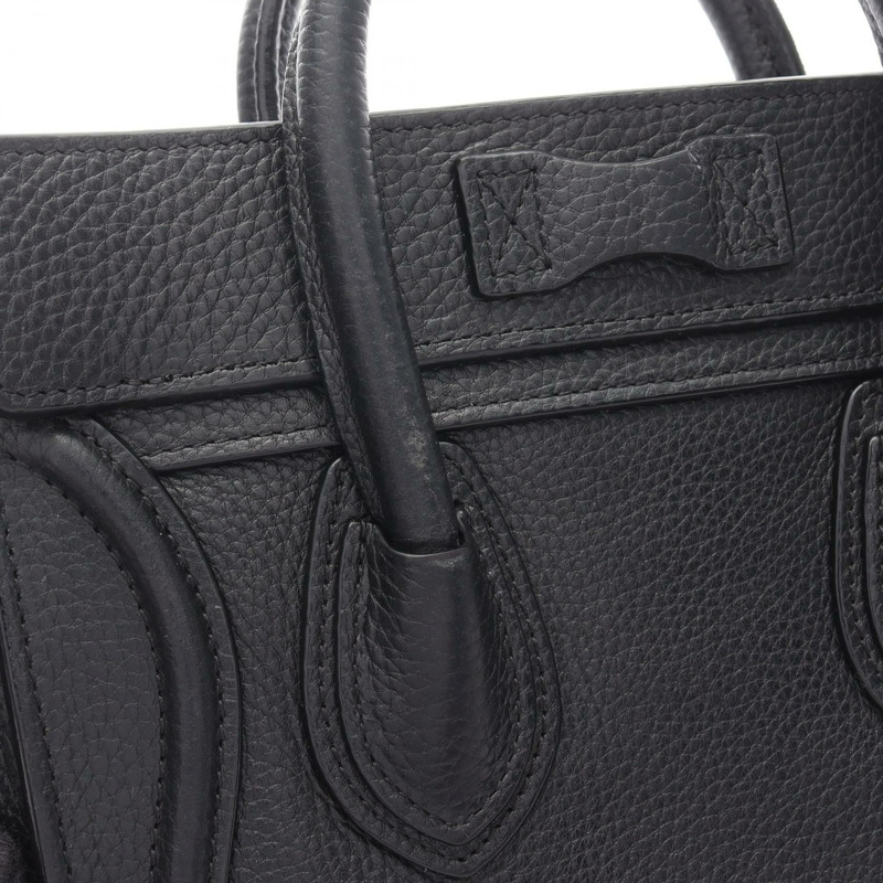 CELINE Luggage Nano Shopper 單肩斜背包 168243 黑色皮革 二手-8