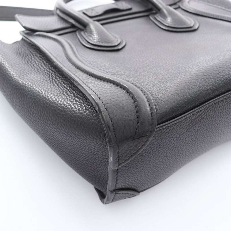 CELINE Luggage Nano Shopper 單肩斜背包 168243 黑色皮革 二手-10