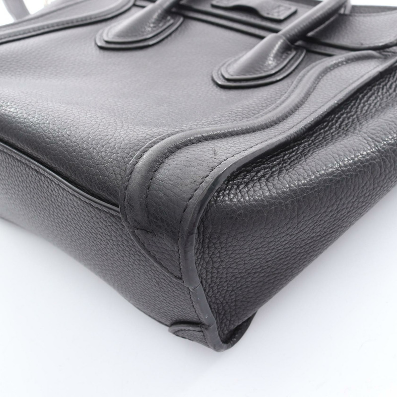 CELINE Luggage Nano Shopper 單肩斜背包 168243 黑色皮革 二手-11