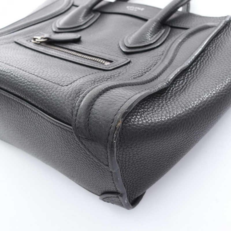 CELINE Luggage Nano Shopper 單肩斜背包 168243 黑色皮革 二手-12
