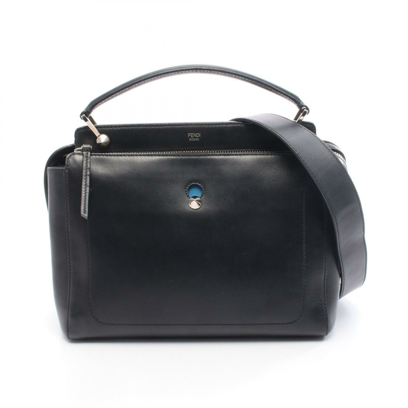 FENDI DOT COM 女士單肩手提包 8BN293 黑色真皮二手-0