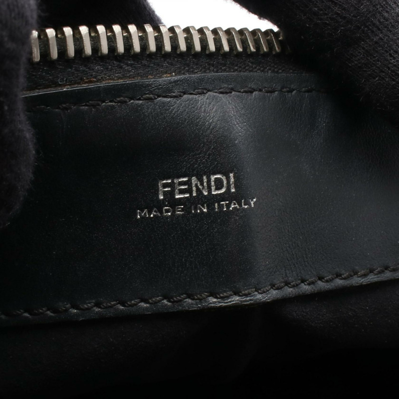 FENDI DOT COM 女士單肩手提包 8BN293 黑色真皮二手-3