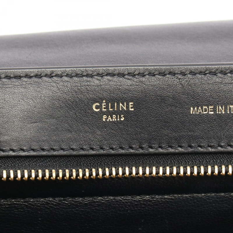 CELINE Trapeze 中型單肩手提包 169542 黑色麂皮皮革 二手 女士-3