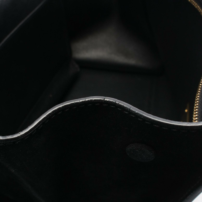CELINE Trapeze 中型單肩手提包 169542 黑色麂皮皮革 二手 女士-4
