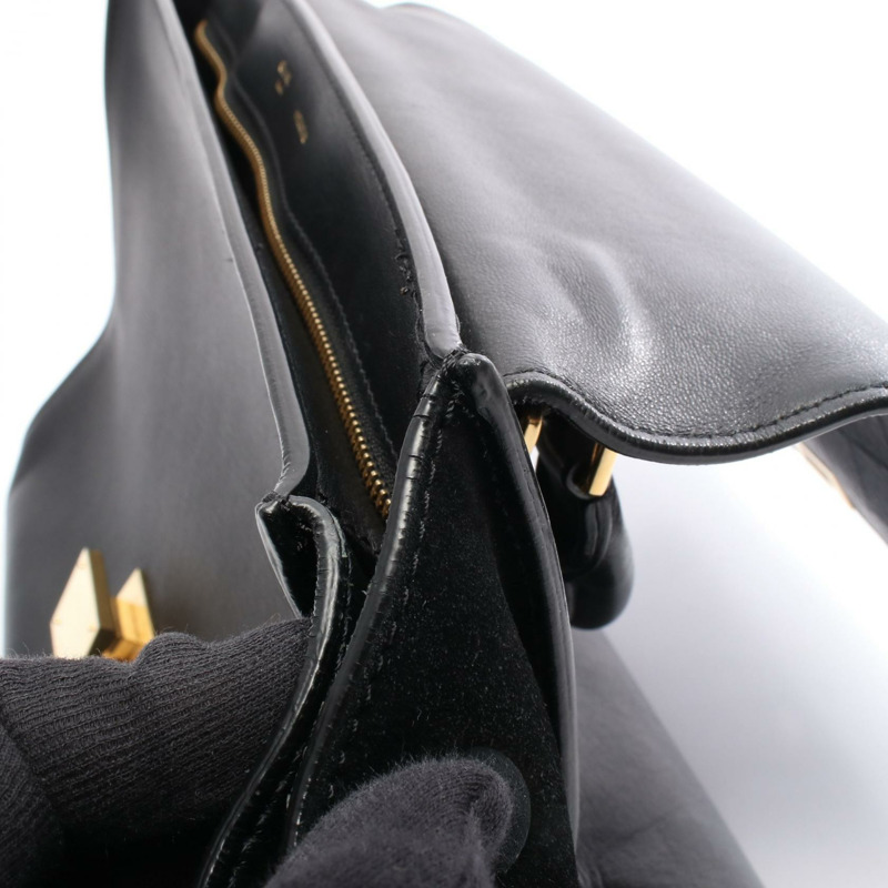 CELINE Trapeze 中型單肩手提包 169542 黑色麂皮皮革 二手 女士-8