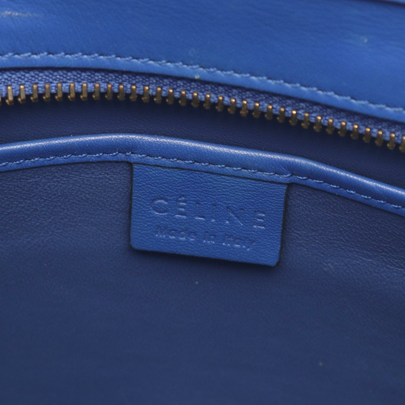CELINE Luggage Nano Shopper 單肩斜背包 168243 皮革 藍色 二手-3