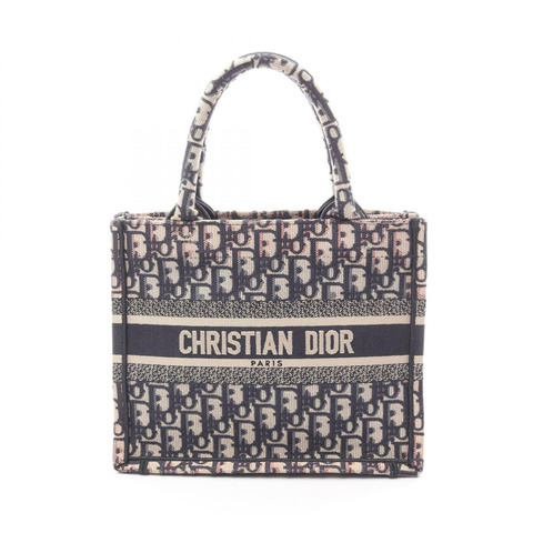 Christian Dior BOOK TOTE 小手提包 帆布 米色 海軍藍 粉色 二手 女士