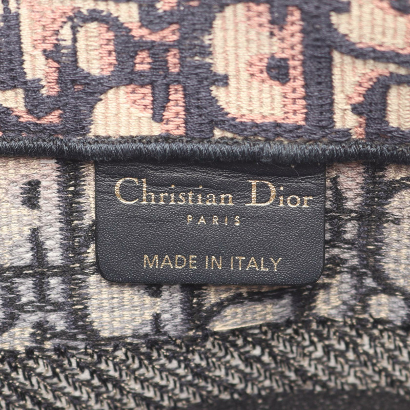Christian Dior BOOK TOTE 小手提包 帆布 米色 海軍藍 粉色 二手 女士-3