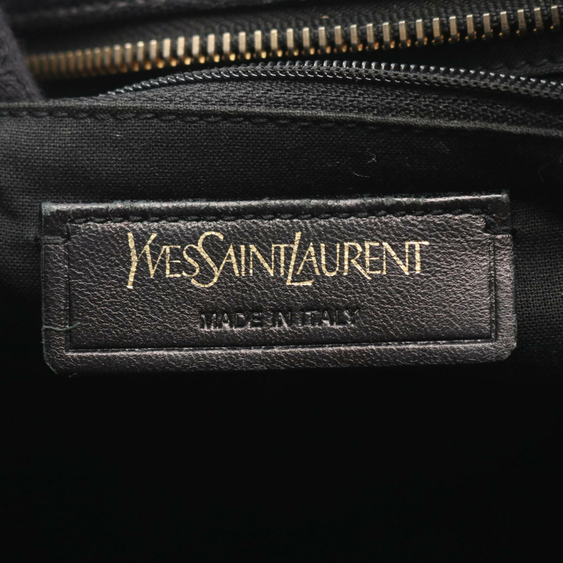 SAINT LAURENT PARIS Y 型 Cabas 單肩手提包 400666 黑色皮革 二手-3