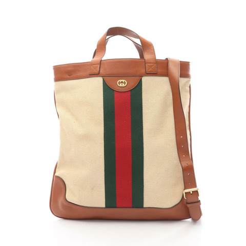 GUCCI Sherry系列托特包/斜背包/肩背包 575067 帆布/皮革 米棕色