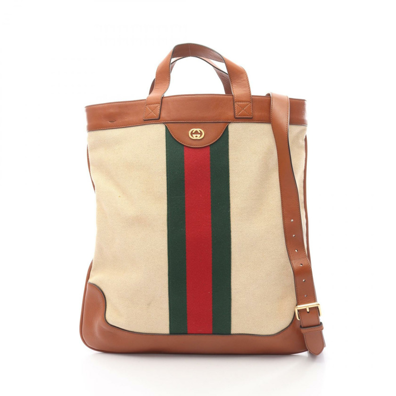 GUCCI Sherry系列托特包/斜背包/肩背包 575067 帆布/皮革 米棕色-0