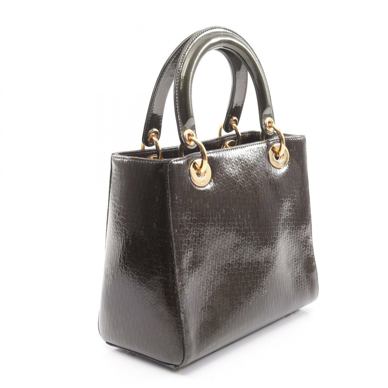 Dior LADY DIOR Trotter 肩背包，卡其色真皮，二手女款，金色五金-1