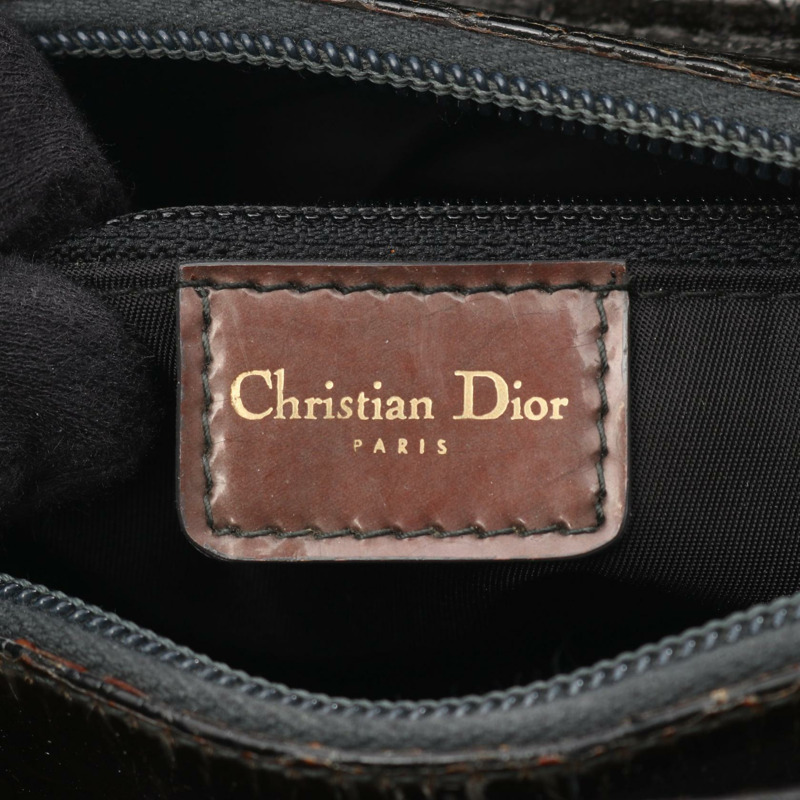 Dior LADY DIOR Trotter 肩背包，卡其色真皮，二手女款，金色五金-3