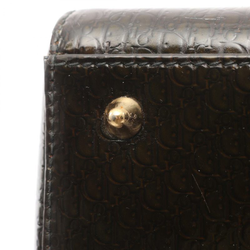 Dior LADY DIOR Trotter 肩背包，卡其色真皮，二手女款，金色五金-7