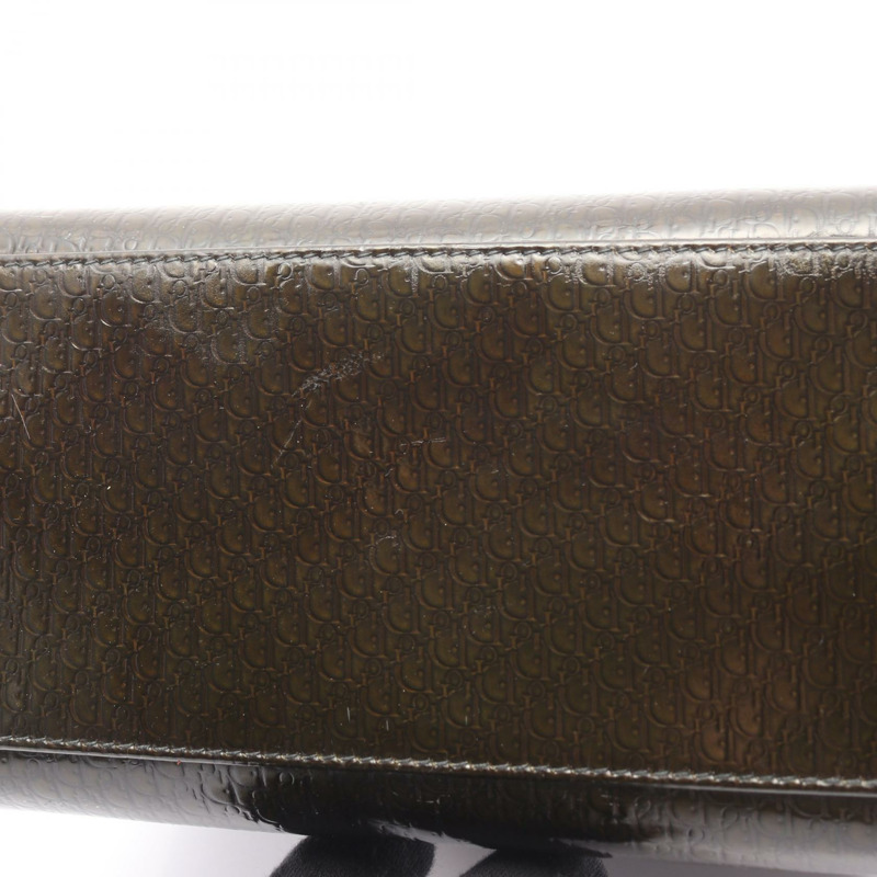 Dior LADY DIOR Trotter 肩背包，卡其色真皮，二手女款，金色五金-8