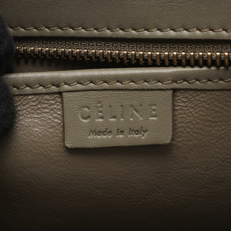 CELINE Luggage Nano Shopper 手提包，異國皮革，米色、灰色、橙色，二手女款-3