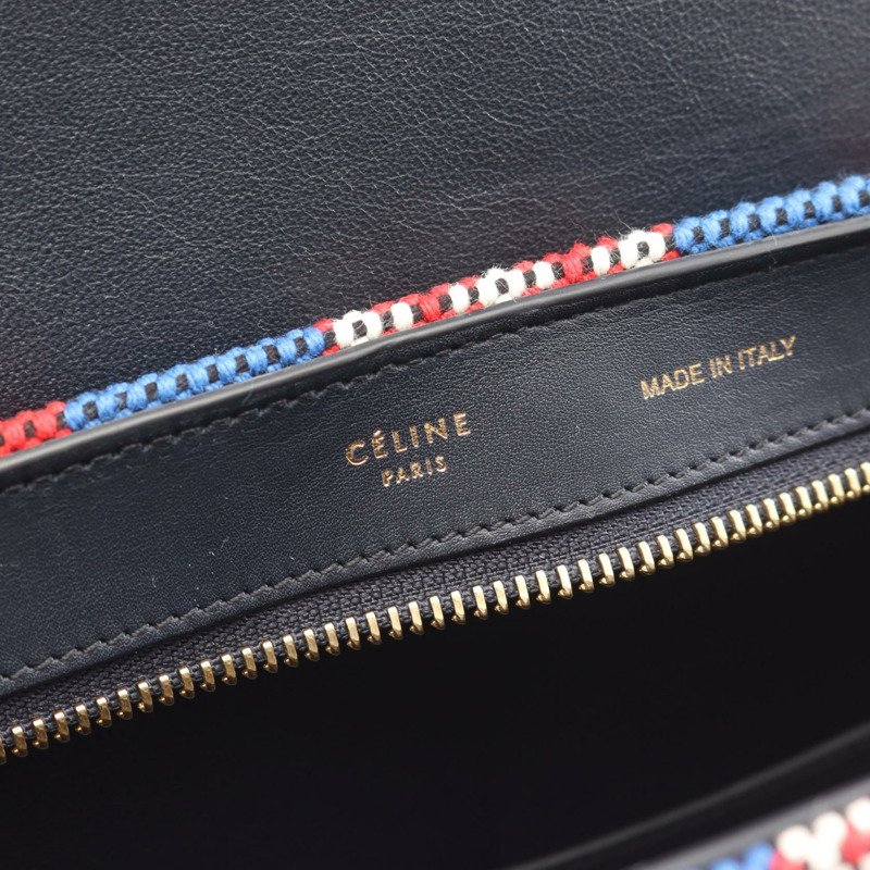 CELINE Trapeze 單肩手提包，皮革帆布材質，黑色、紅色、藍色可選，二手女款-3