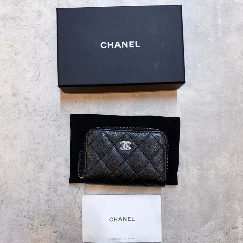 Chanel ㄇ字零錢包 銀扣 晶片款 經典荔枝皮 全新-5