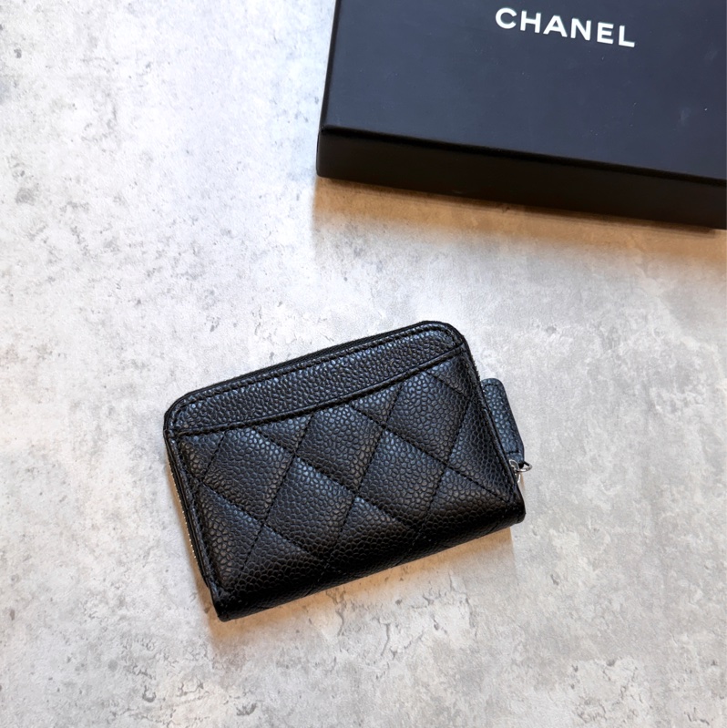Chanel ㄇ字零錢包 銀扣 晶片款 經典荔枝皮 全新-7