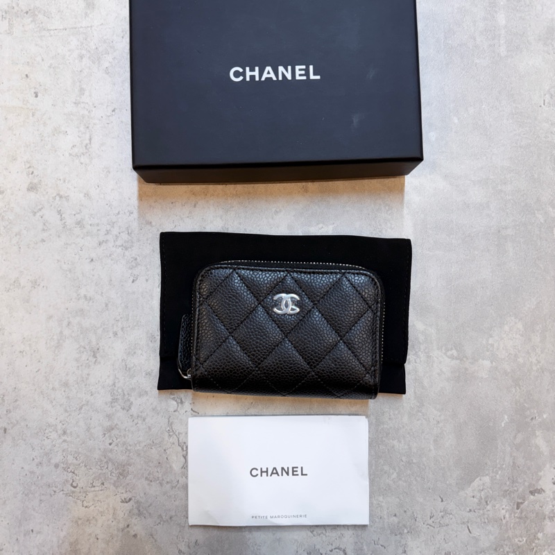 Chanel ㄇ字零錢包 銀扣 晶片款 經典荔枝皮 全新-11