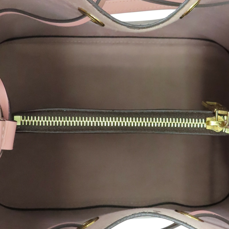棕色 原花帆布 粉色牛皮飾邊 NeoNoe MM 兩用包【LOUIS VUITTON LV 路易威登】 M44022-4