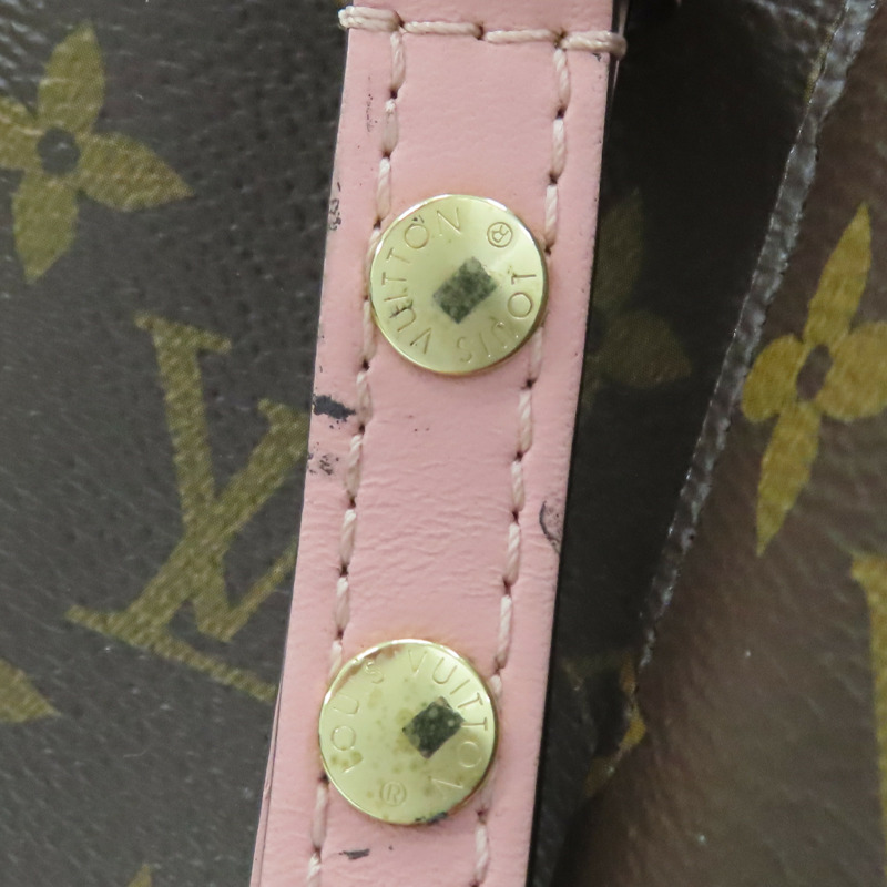 棕色 原花帆布 粉色牛皮飾邊 NeoNoe MM 兩用包【LOUIS VUITTON LV 路易威登】 M44022-14