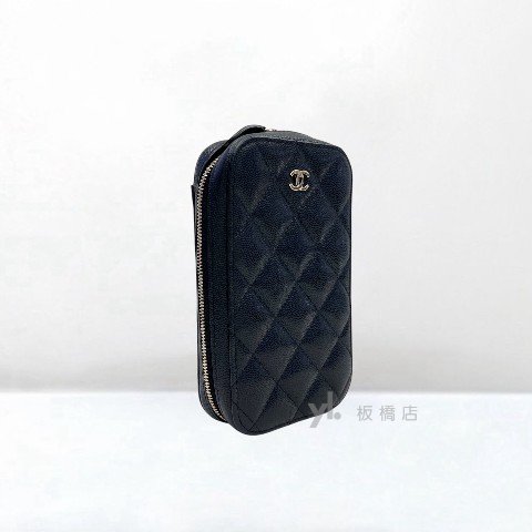 Y1988-CHANEL包包 黑色荔枝皮手機包AP0246-1