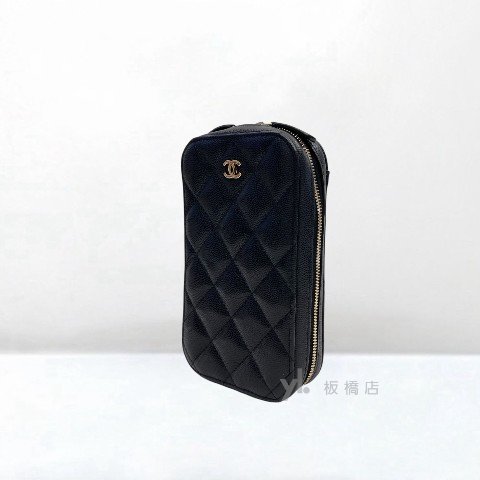 Y1988-CHANEL包包 黑色荔枝皮手機包AP0246-2