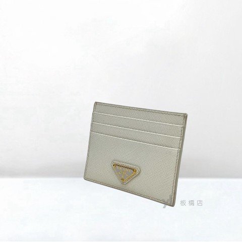 Y1992-PRADA卡夾 Saffiano白色牛皮卡片夾-2