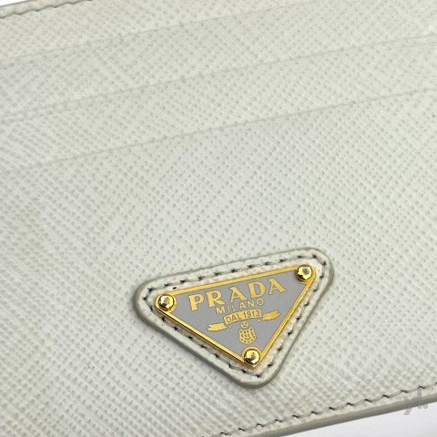 Y1992-PRADA卡夾 Saffiano白色牛皮卡片夾-6