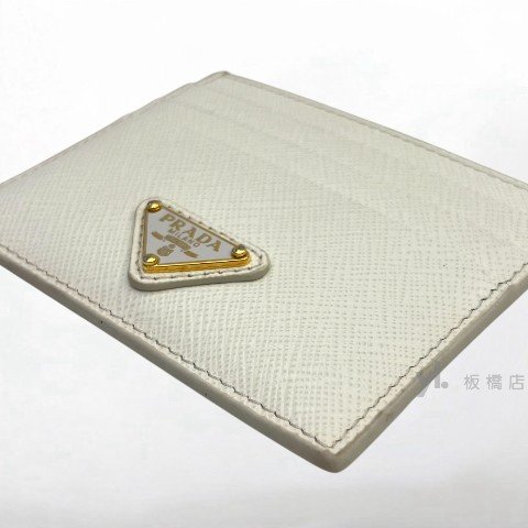 Y1992-PRADA卡夾 Saffiano白色牛皮卡片夾-8