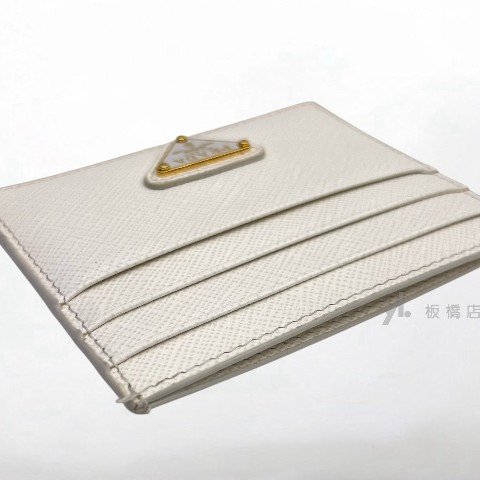 Y1992-PRADA卡夾 Saffiano白色牛皮卡片夾-9