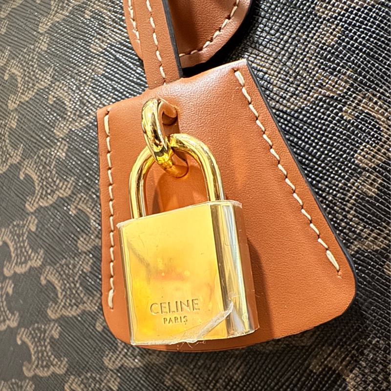 CELINE TEEN HONORINE標誌印花及牛皮革手袋-11