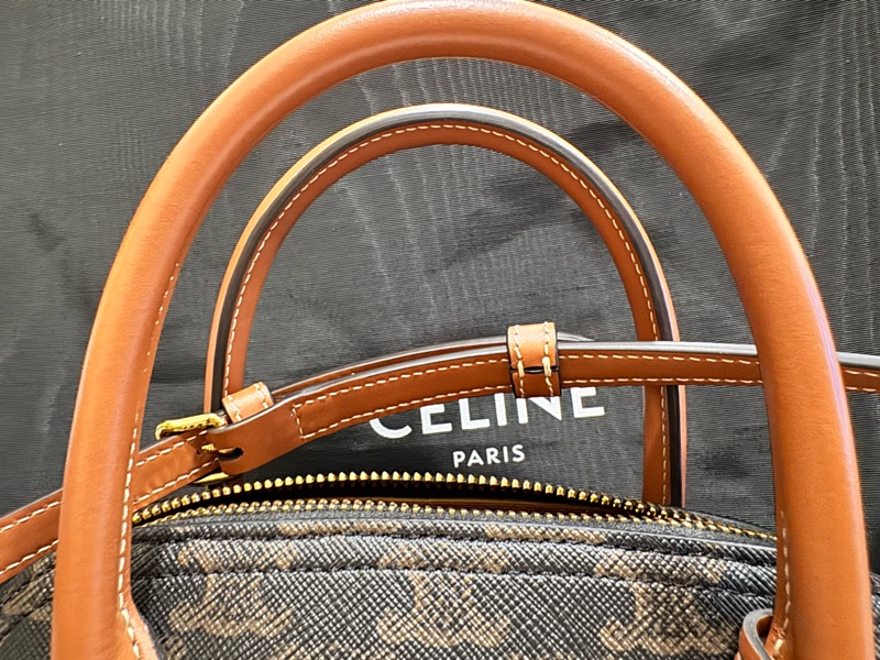 CELINE TEEN HONORINE標誌印花及牛皮革手袋-14