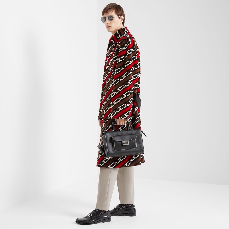 Fendi 男士 Soft Trunk徽標手提包均碼碼常規、31 X 15 X 22 CM-5