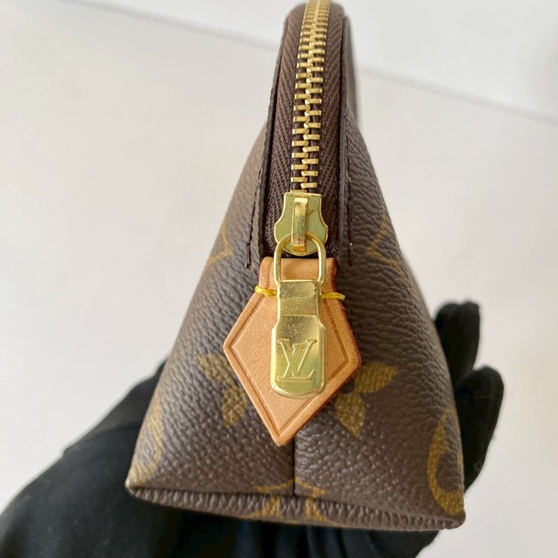 LV 化妝包 Monogram 金扣 老花 帆布 PM M47515-3