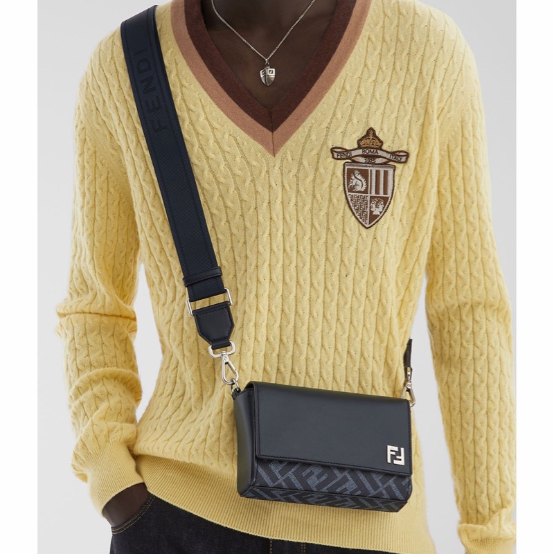 Fendi 男士 FF Squared緊湊型單肩包均碼碼17.5cm*6.5cm*12cm-5