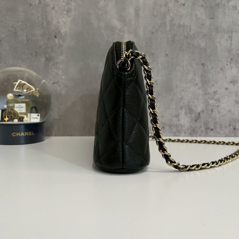 Chanel 大貝殼包 黑金荔枝牛 晶片款 全新-2